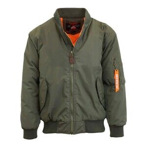 SPIRE by Galaxy Jacket Mens Large Green Flight Bomber Heavyweight Water Resist
